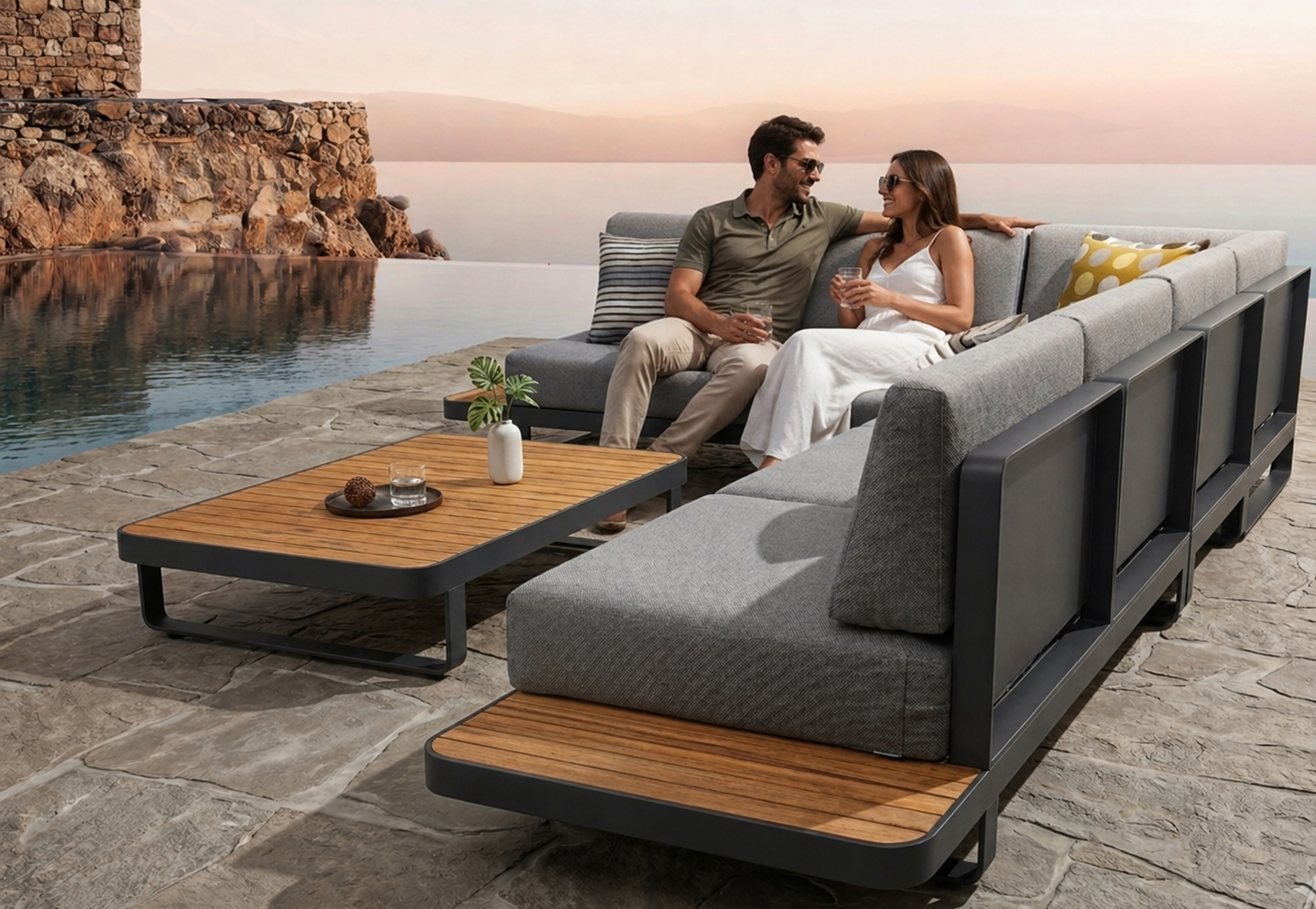 Salon de jardin modulable en bois