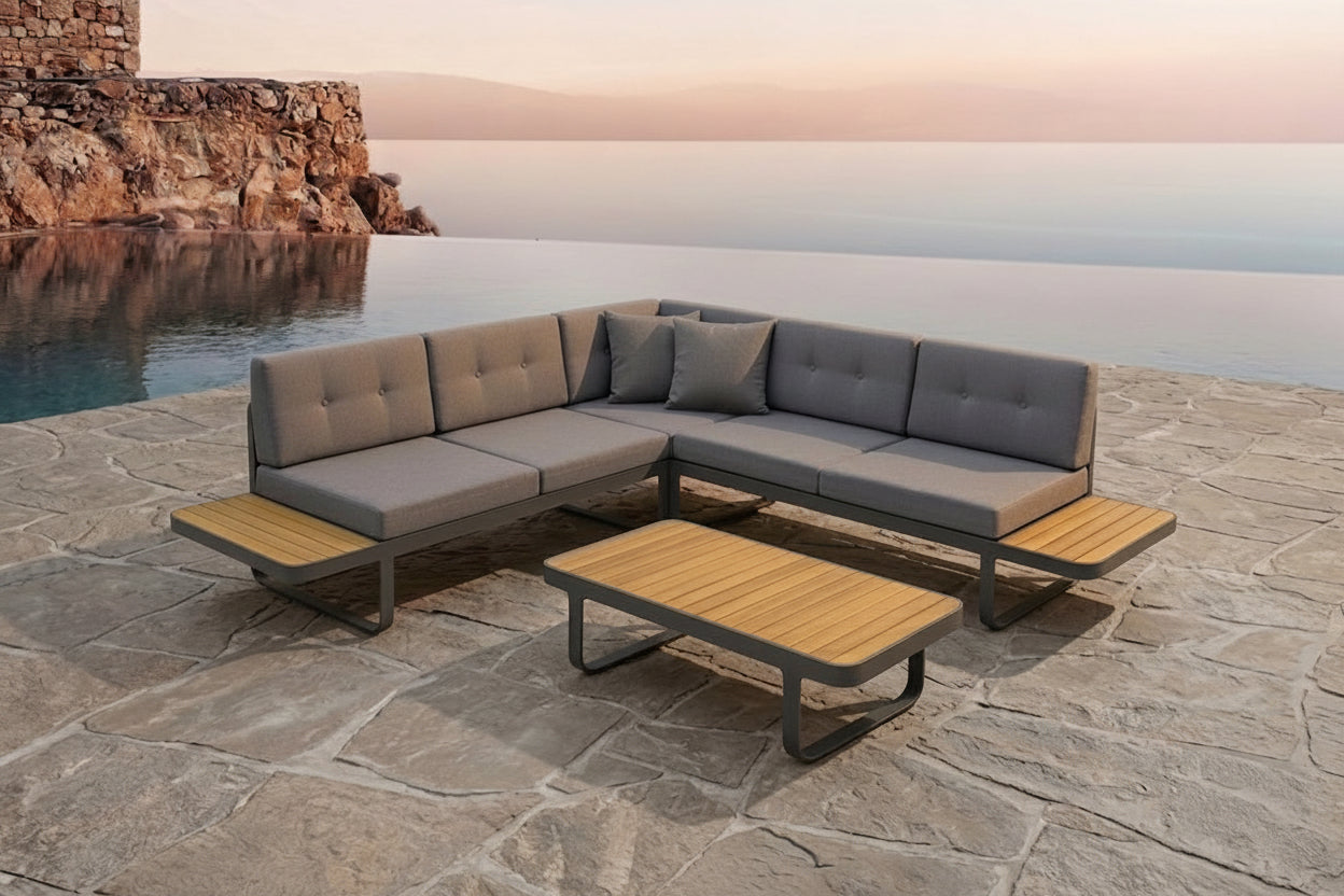 Salon de jardin modulable en bois